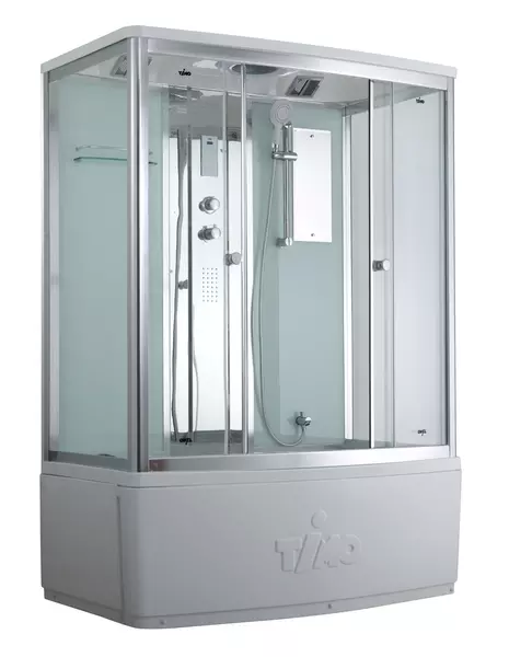 Душевой бокс «Timo» Comfort T-8850 150/88 с ванной Clean Glass/белый с гидромассажем и электрикой