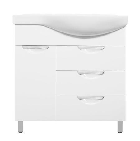 Тумба с раковиной Style Line Жасмин 82 Коралл 83 с корзиной белая левая 20782₽