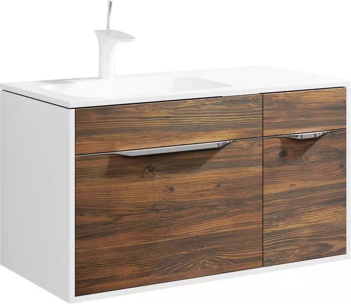 

Тумба с раковиной «Aqwella 5 Stars» Malaga 90 (Malaga 90) подвесная крафт тёмный левая