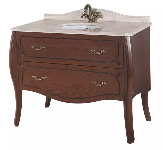 Тумба с раковиной «Bellezza» Грация Люкс 90 (Nora 47 TS-30001-0476) столешница бежевая вишня