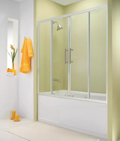 Шторка на ванну стеклянная «Esbano» ES-1415 150/140 прозрачная/хром