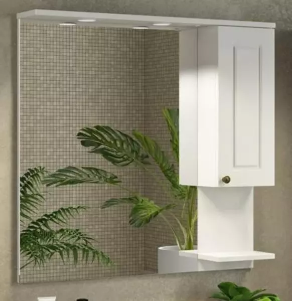 Зеркальный шкаф Comforty Сочи 85 с подсветкой белый правый 16909₽