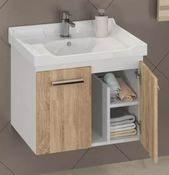 

Тумба с раковиной «Comforty» Рига 60 (9335-60) подвесная дуб сонома
