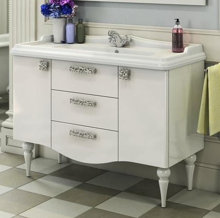 Тумба с раковиной Comforty Монако 120 с 3 ящиками 3312 белая 68009₽