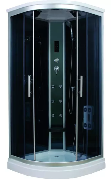 

Душевая кабина «Timo» Standart T-1109 90/90 низкий поддон тонированная/чёрная-зеркальная с гидромассажем и электрикой