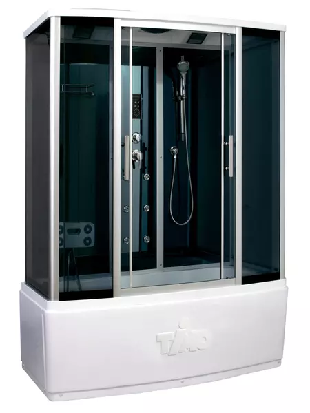 

Душевой бокс «Timo» Standart T-1150 150/88 с ванной тонированный/чёрный-зеркальный с гидромассажем и электрикой