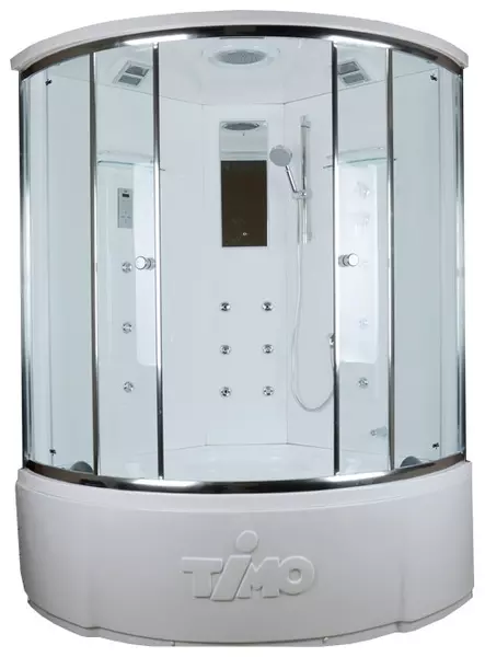 Душевой бокс «Timo» Lux T-7755 150/150 с ванной прозрачный/белый с гидромассажем и электрикой