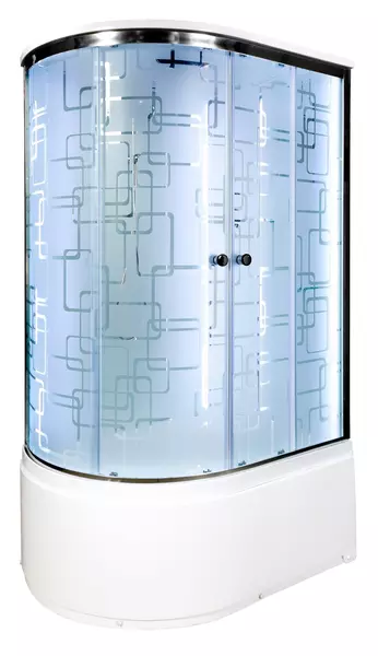 

Душевая кабина «Deto» EM-4512 LED 120/80 высокий поддон матовая с рисунком/белая с электрикой правая