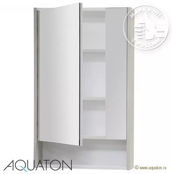

Зеркальный шкаф «Aquaton» Рико 50 без света белый/ясень фабрик левый