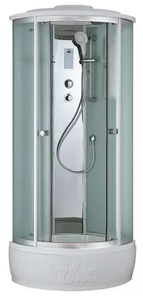 Душевая кабина «Timo» Comfort T-8880 80/80 средний поддон Fabric Glass/белая с электрикой