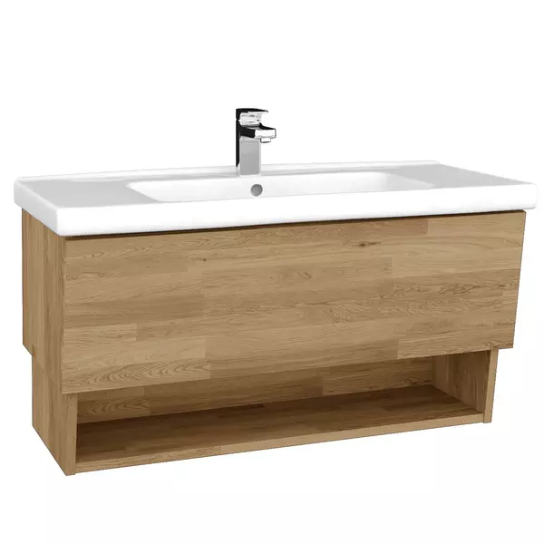 Тумба с раковиной «Myjoys» Perola 100 FC с полкой (Harmonia 100) подвесная массив дуба