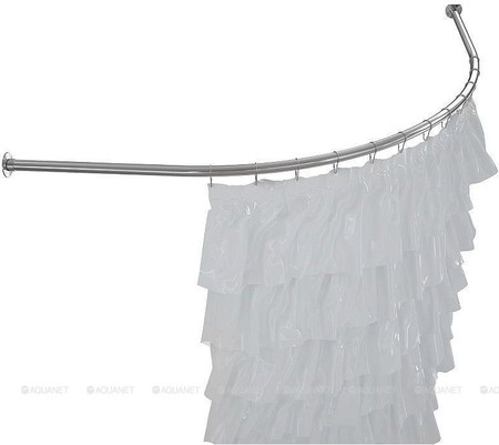 

Карниз для ванной «Aquanet» Capri 160/100 на стену хром