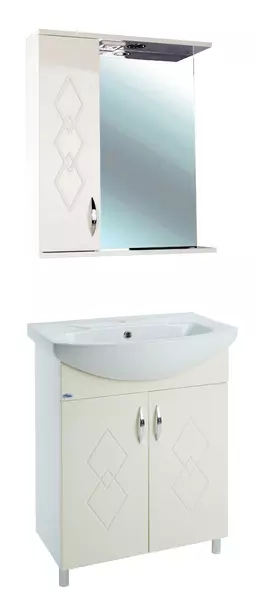Мебель для ванной «Bellezza» Элеганс 50 бежевая/белая - фото 1