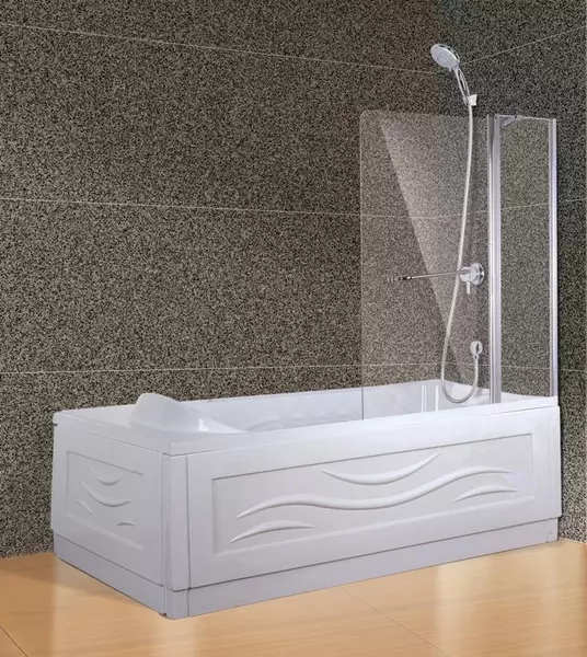 Шторка на ванну стеклянная «Esbano» ES-1412 120/140 прозрачная/хром универсальная