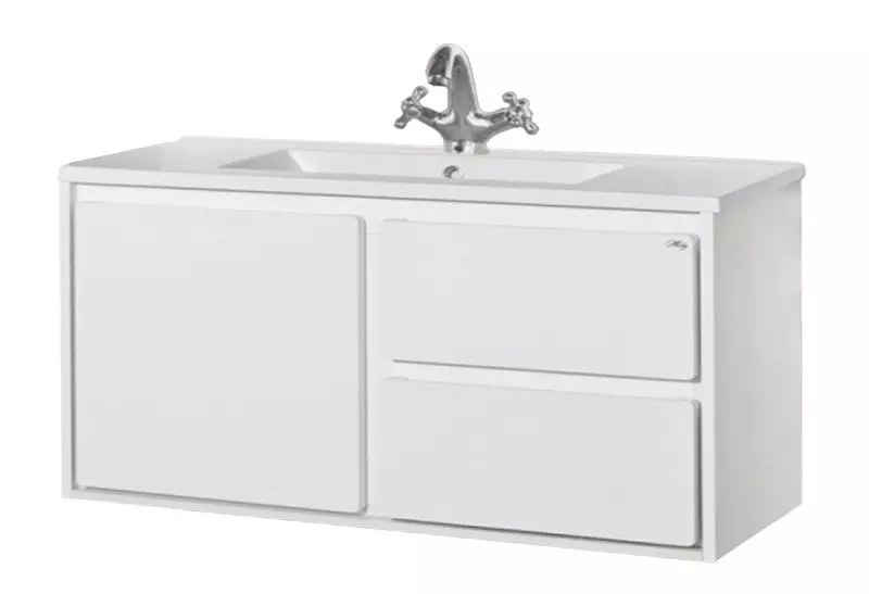 

Тумба с раковиной «Misty» Барселона 105 (Qvatro 105W) подвесная белая