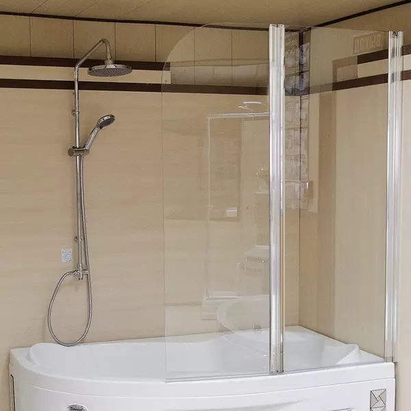 Шторка на ванну стеклянная «Radomir» 103/140 прозрачная/хром универсальная