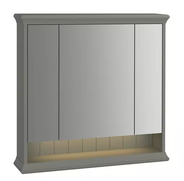 Зеркальный шкаф «Vitra» Valarte 80 с подсветкой серый