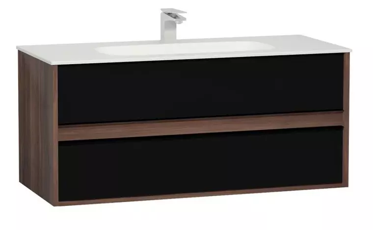 

Тумба с раковиной «Vitra» Metropole 100 (Infinit 100) подвесная чёрная/сливовое дерево