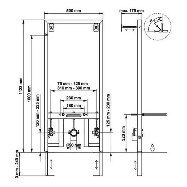 Инсталляция для биде «Berges Wasserhaus» Novum 049213