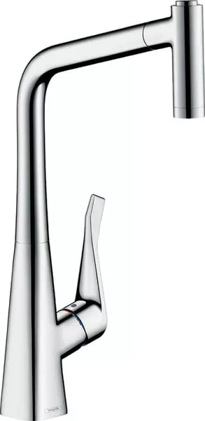 Смеситель для кухонной мойки «Hansgrohe» Metris 14820000 с выдвижным изливом хром