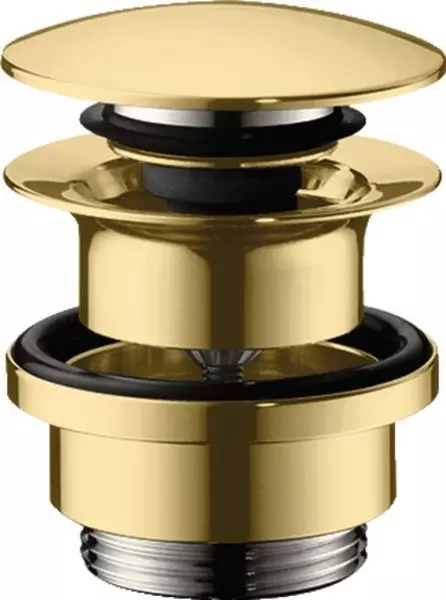 Донный клапан для раковины «Hansgrohe» 50100990 с механизмом Клик-Клак полированное золото, размер 6