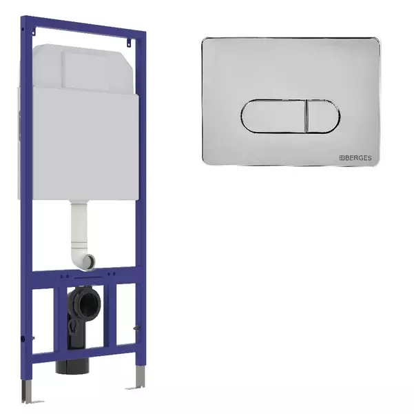 

Инсталляция для унитаза с кнопкой «Berges Wasserhaus» Novum с кнопкой D3 хром глянец