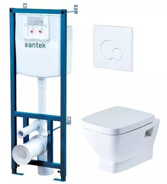 Комплект инсталляция с унитазом, крышкой и кнопкой смыва «Santek» Нео 1WH302463 белый
