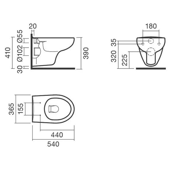 Комплект инсталляция с унитазом, крышкой и кнопкой смыва «Sanitana» Munique S555661 с кнопкой Slim хром-глянец