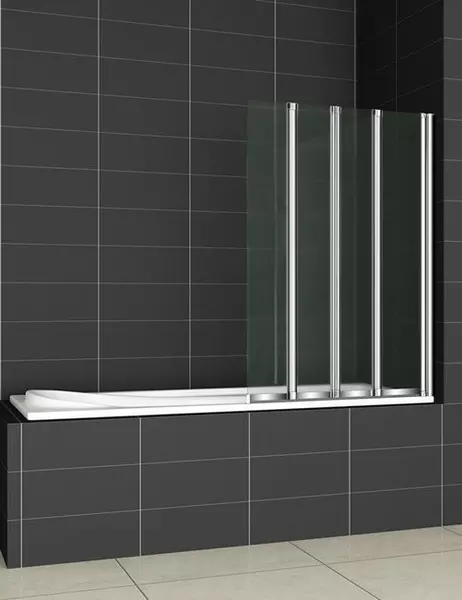 Шторка на ванну стеклянная «Cezares» PRATICO-V-4-100/140-P-Cr матовая левая (по петлям)