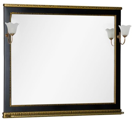Зеркало Aquanet Валенса 110 без света чёрный краколетзолото 4900₽
