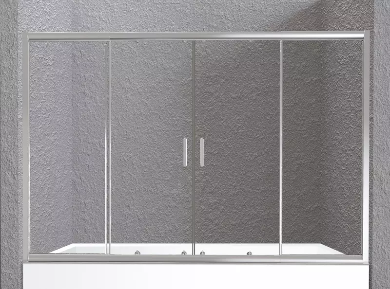 Шторка на ванну стеклянная «Belbagno» UNIQUE-VF-2-150/180-140-C-Cr прозрачная/хром