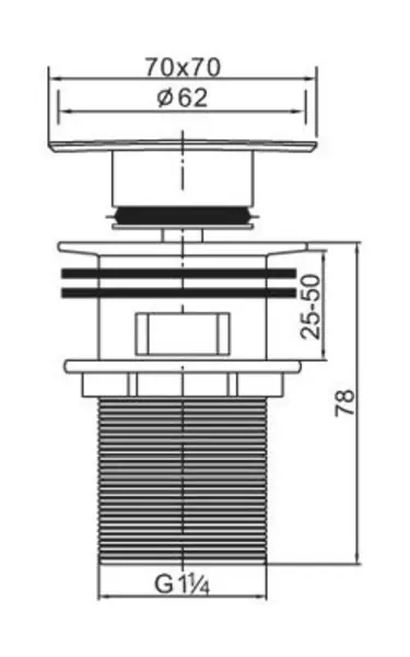Донный клапан для раковины «Belbagno» B-PCU-07-CRM с механизмом Клик-Клак хром