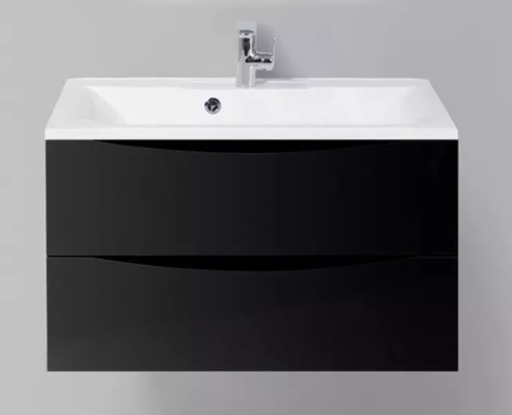 

Тумба с раковиной «Belbagno» Marino 80 (BB800/450-LV-MR-PR) подвесная Nero Lucido