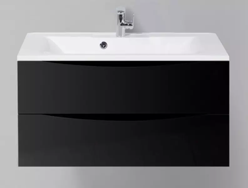 

Тумба с раковиной «Belbagno» Marino 90 (BB900/450-LV-MR-PR) подвесная Nero Lucido