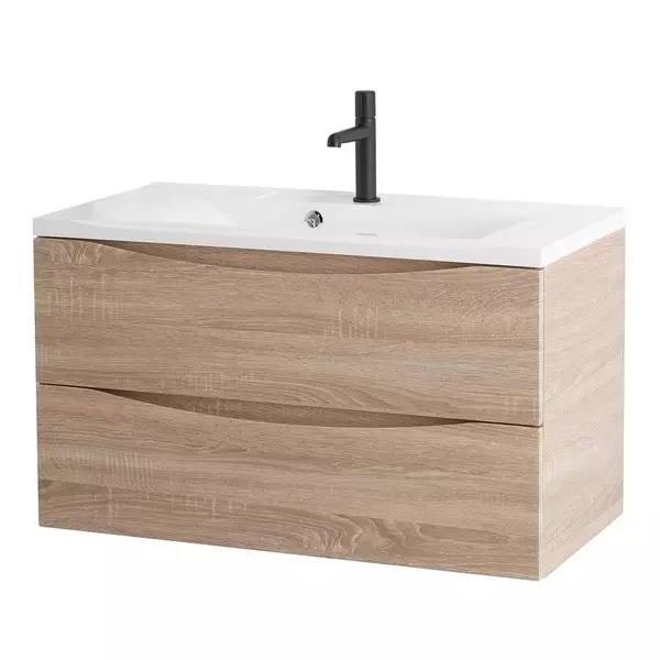 

Тумба с раковиной «Belbagno» Marino 100 (BB1000/445-LV-MR-PR) подвесная Rovere Bianco