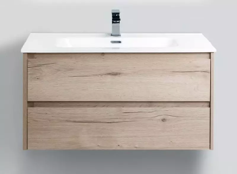 

Тумба с раковиной «Belbagno» Kraft 100 (BB1000ETL) подвесная Rovere Galifax Bianco