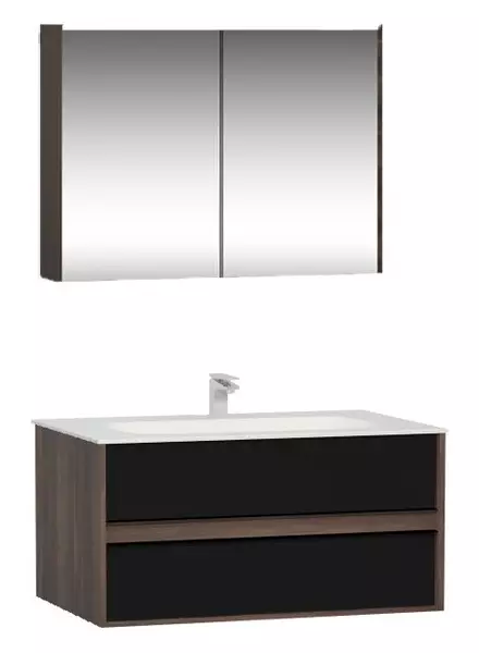 Мебель для ванной подвесная «Vitra» Metropole 100 чёрная/сливовое дерево