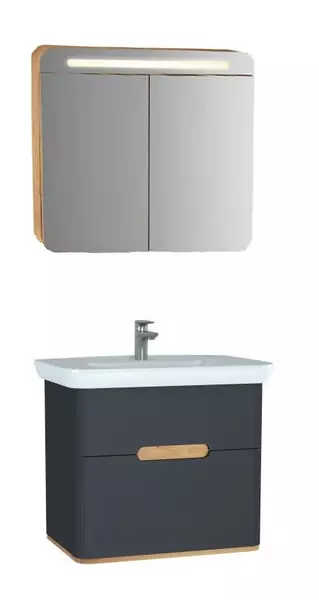 Мебель для ванной подвесная «Vitra» Sento 80 антрацит