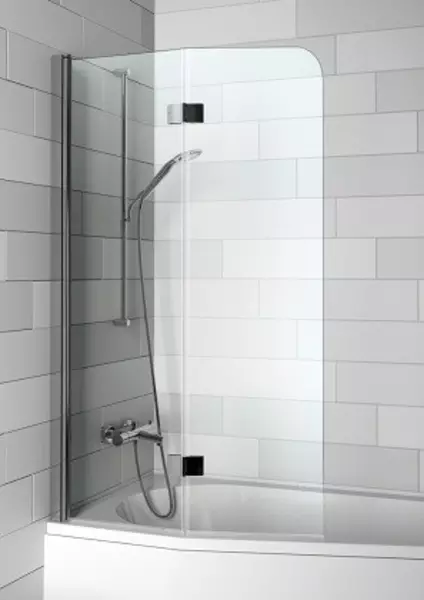 Шторка на ванну стеклянная «Riho» Novik Z500 Delta 90/150 прозрачная универсальная