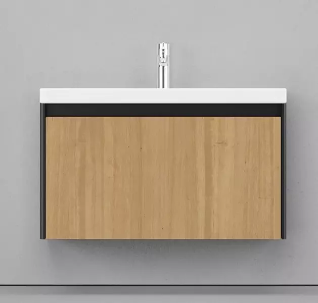 Тумба с раковиной Velvex Klaufs 80 с ящиком Como 80 подвесная шатанэчёрная 20934₽