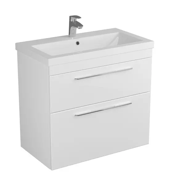 Тумба с раковиной «Diborg» Katarine 80 с 2 ящиками (Como 80) подвесная белая