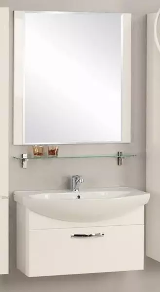 Мебель для ванной подвесная «Aquaton» Ария 80 белая - фото 1