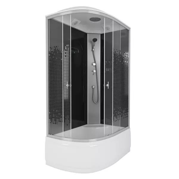 

Душевая кабина «Niagara» NG-7510-14 120/80 высокий поддон тонированная-мозаика/чёрная правая