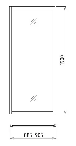 Душевая перегородка «Gemy» A90 90/190 прозрачная/хром универсальная
