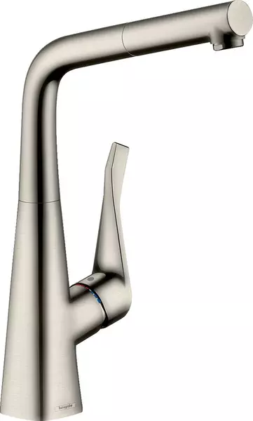 

Смеситель для кухонной мойки «Hansgrohe» Metris M71 14821800 с выдвижным изливом сталь