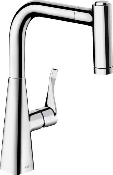 

Смеситель для кухонной мойки «Hansgrohe» Metris M71 73800000 с выдвижным изливом хром