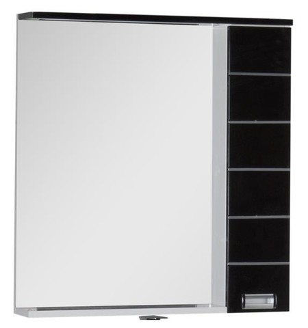 Зеркальный шкаф Aquanet Доминика 80 с подсветкой чёрныйбелый правый 6728₽