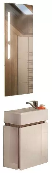 Мебель для ванной подвесная «Aquaton» Эклипс 46 М белая/эбони светлый левая/правая - фото 1