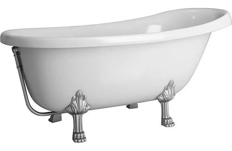 Ванна из искусственного камня Фэма Салерно 17065 с ножками без сифона белаяхром 61864₽