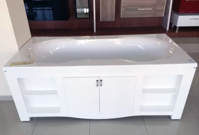 Экран под ванну «Фэма» Бомонд с открытыми полками белый глянец